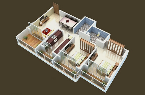 2BHK Plan in Kalyan